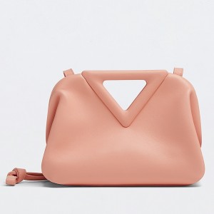 Bottega Veneta Small Point Top Handle Bag In Peachy Leather