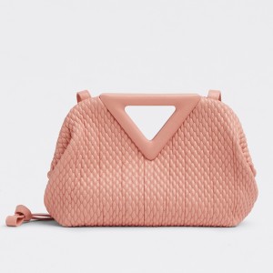 Bottega Veneta Small Point Bag In Peachy Quilted Leather