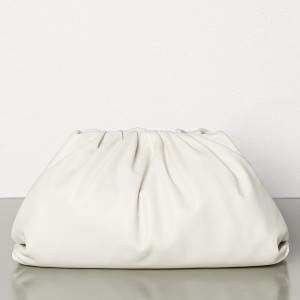 Bottega Veneta The Pouch Clutch In White Calfskin