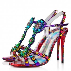 Christian Louboutin Goldora 100mm Sandals with Multicoloured Spikes