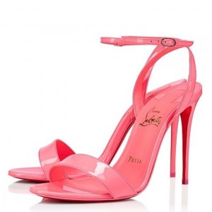 Christian Louboutin Loubigirl 100mm Sandals In Pink Patent Leather