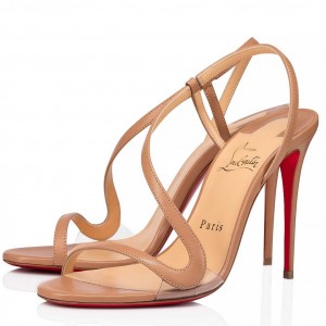 Christian Louboutin Rosalie Sandals 100mm in Nude Lambskin