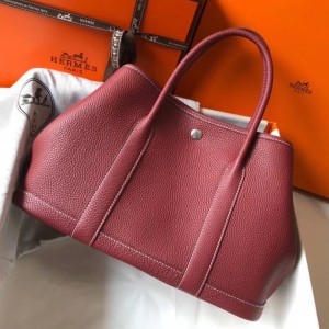 Replica Hermes Garden Party 30 Bag In Grey Taurillon Leather