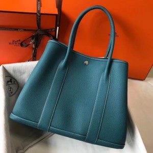 Replica Hermes Garden Party 36 Bag In Grey Clemence Leather