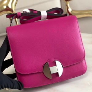 Hermes 2002 20cm Bag In Rose Purple Evercolor Calfskin