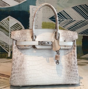 Replica Hermes Diamond Birkin 30cm In Himalaya Niloticus Crocodile