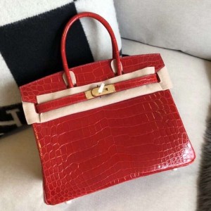 Replica Hermes Taupe Birkin 30cm Shiny Crocodile Niloticus Skin Bag