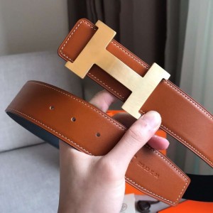 Hermes Constance 2 Belt Buckle & Gold/Noir Swift 42MM Strap 