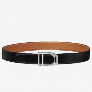 Hermes Etrier Buckle Belt & Brown Clemence 32 MM Strap 