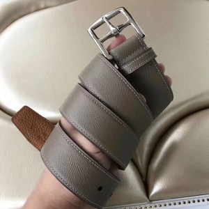 Hermes Etriviere 40 Belt In Etoupe Epsom Leather