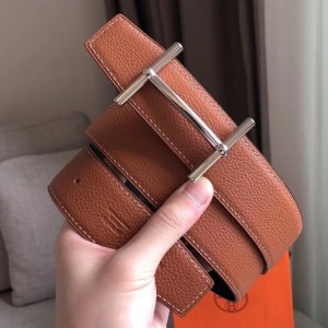 Hermes H d'Ancre Reversible Belt In Brown/Noir Leather