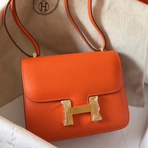 Hermes Mini Constance 18cm Orange Epsom Bag