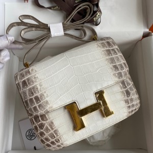 Hermes Constance 18 Handmade Bag In Himalaya Crocodile Niloticus Skin