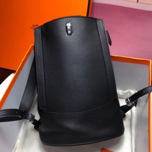 Hermes GR24 Backpack In Black Everycolor Calfskin