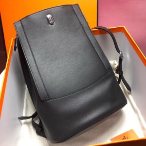 Hermes GR24 Backpack In Black Swift Calfskin