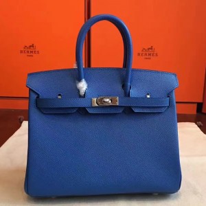 Hermes Blue Birkin 25cm Epsom Handmade Bag
