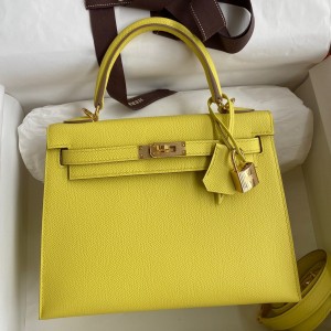 Hermes Epsom Kelly 25cm Sellier Handmade Lime Bag