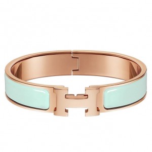 Hermes Aqua Enamel Clic H PM Bracelet