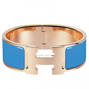 Hermes Blue Enamel Clic Clac H PM Bracelet