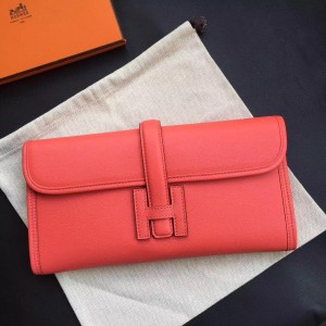 Hermes Jige Elan Clutch Yellow Epsom Leather