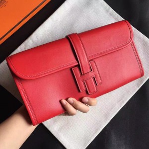 Replica Hermes Jige Elan 29 Clutch In Grey Swift Calfskin