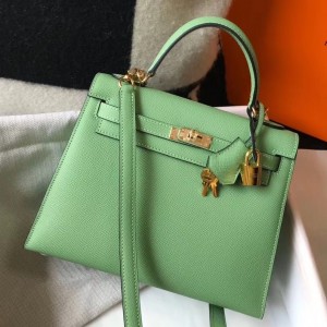 Hermes Vert Criquet Epsom Kelly 28cm Sellier Bag GHW