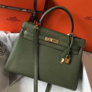 Hermes Canopee Clemence Kelly 32cm Retourne Bag