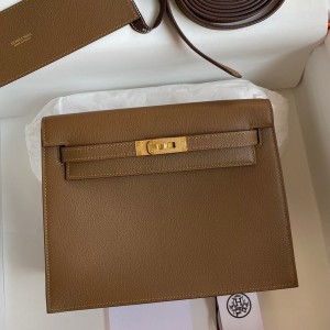 Hermes Kelly Danse II Bag In Beige de Weimar Evercolor Calfskin 