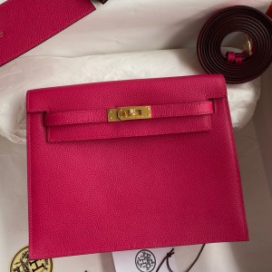 Replica Hermes Kelly Danse Handmade Bag In Rose Purple Swift Leather