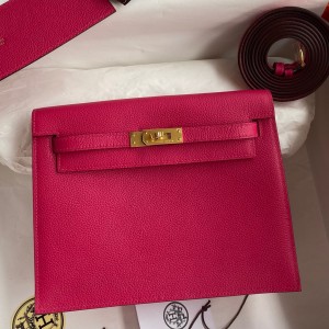 Replica Hermes Rose Purple Swift Kelly Danse Bag