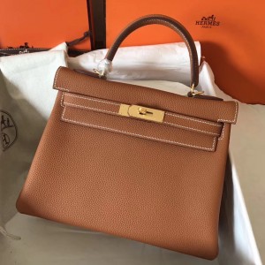 Replica Hermes Kelly 28cm Bag In Gris Tourterelle Epsom Leather GHW