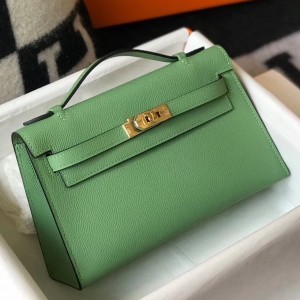 Replica Hermes Kelly Pochette Handmade Bag In Biscuit Swift Calfskin