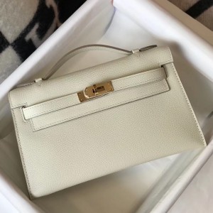 Replica Hermes Kelly Pochette Handmade Bag In Vert Cypres Epsom Calfskin