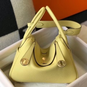 Replica Hermes Lindy Mini Bag In Gold Clemence Leather GHW