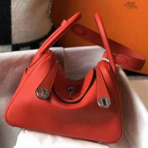 Replica Hermes Lindy 26cm Bag In Vert Amande Clemence Leather GHW