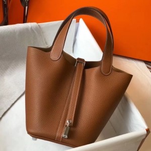 Replica Hermes Picotin Lock 18 Bag In Vert Vertigo Clemence Leather