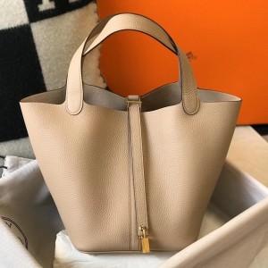 Hermes Picotin Lock 22 Bag In Trench Clemence Leather