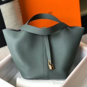 Replica Hermes Vert Criquet Picotin Lock MM 22cm Handmade Bag