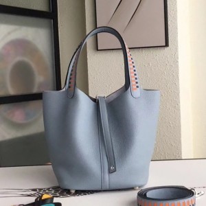 Hermes Picotin Lock Canvas Dark Grey Replica Sale Online With