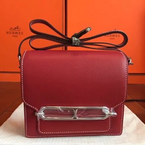 Replica Hermes Mini Sac Roulis 18cm Bag In Brown Evercolor Calfskin