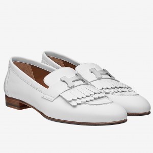 Hermes Royal Loafers In White Calfskin