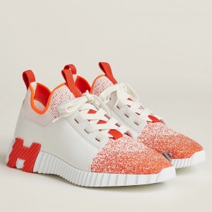 Hermes Men's Depart Sneakers in Orange Gradient Knit