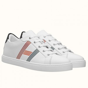 Hermes Avantage Sneakers In Multicolore Blanc Calfskin