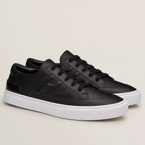 Hermes Women's Deep Sneakers in Black Leather