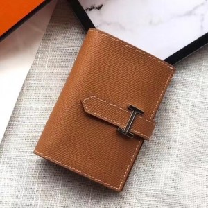 Hermes Bearn Mini Wallet In Gold  Epsom Leather