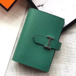 Hermes Bearn Mini Wallet In Vert Vertigo Epsom Leather