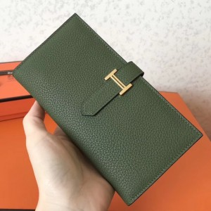 Hermes Canopee Clemence Bearn Gusset Wallet 