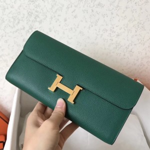 Replica Hermes Constance Long Wallet In Red Epsom Leather