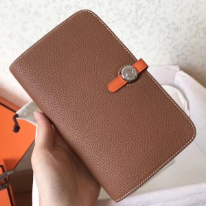 Hermes Orange Dogon Duo Wallet