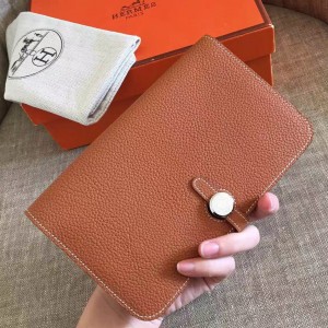 Hermes Gold Dogon Duo Combined Wallet